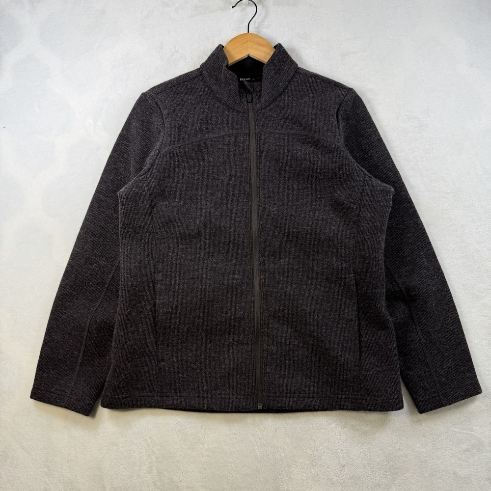 Rohan Jacket Womens Medium Gray Hudson Fleece Wool Blend Hiking Outdoor Full Zip